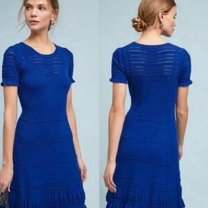 Women Anthropologie Blue knit dress